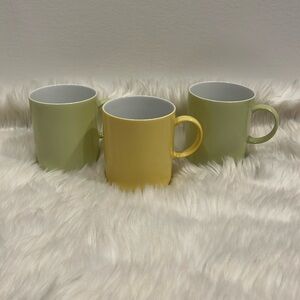 Thomas Sunny Day Coffee Mugs Set of 3 Green Yellow Porcelain Germany